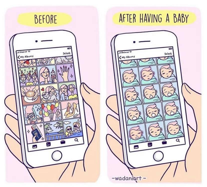 mobile before and after baby