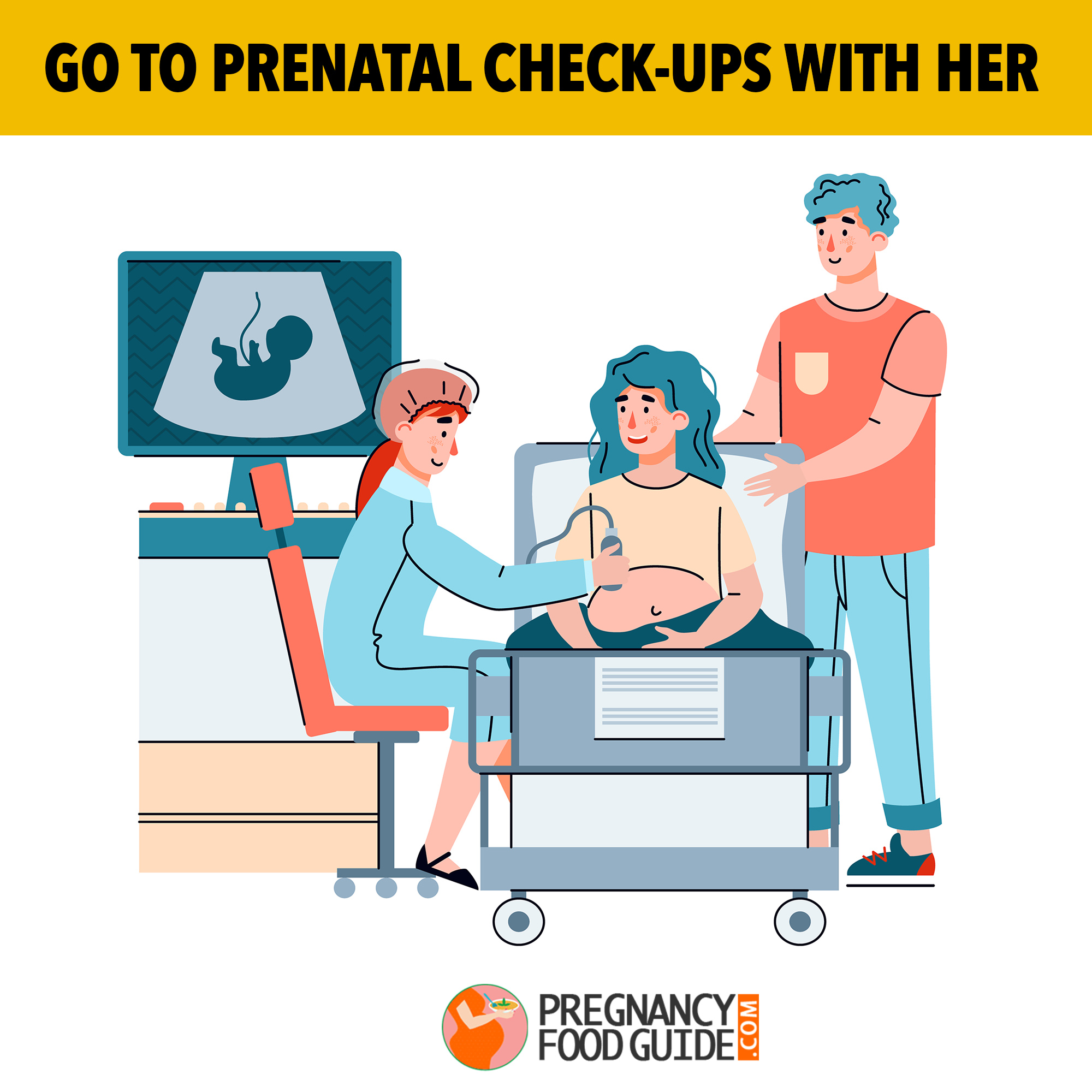 go to prenatal check up with wife
