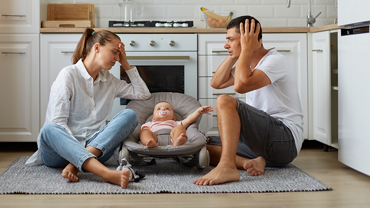 tired new parents