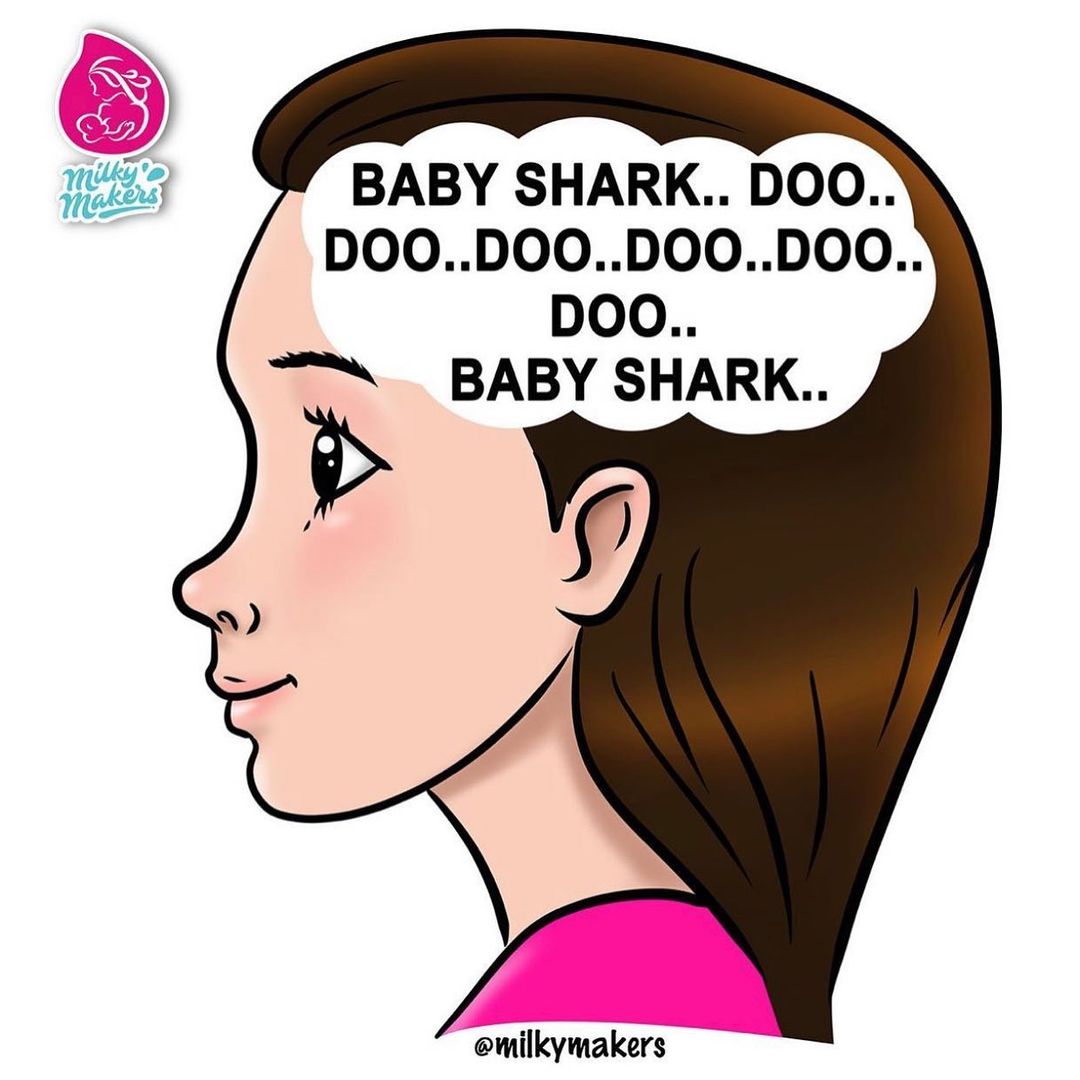 baby shark doo doo stuck in mom head