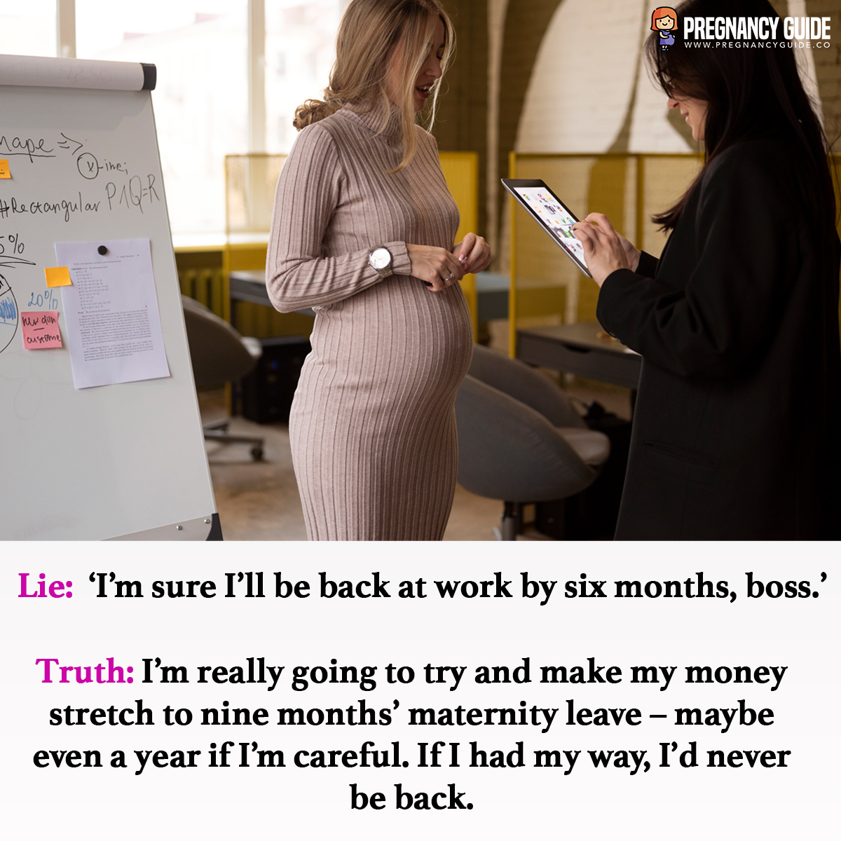 back to work lie pregnancy