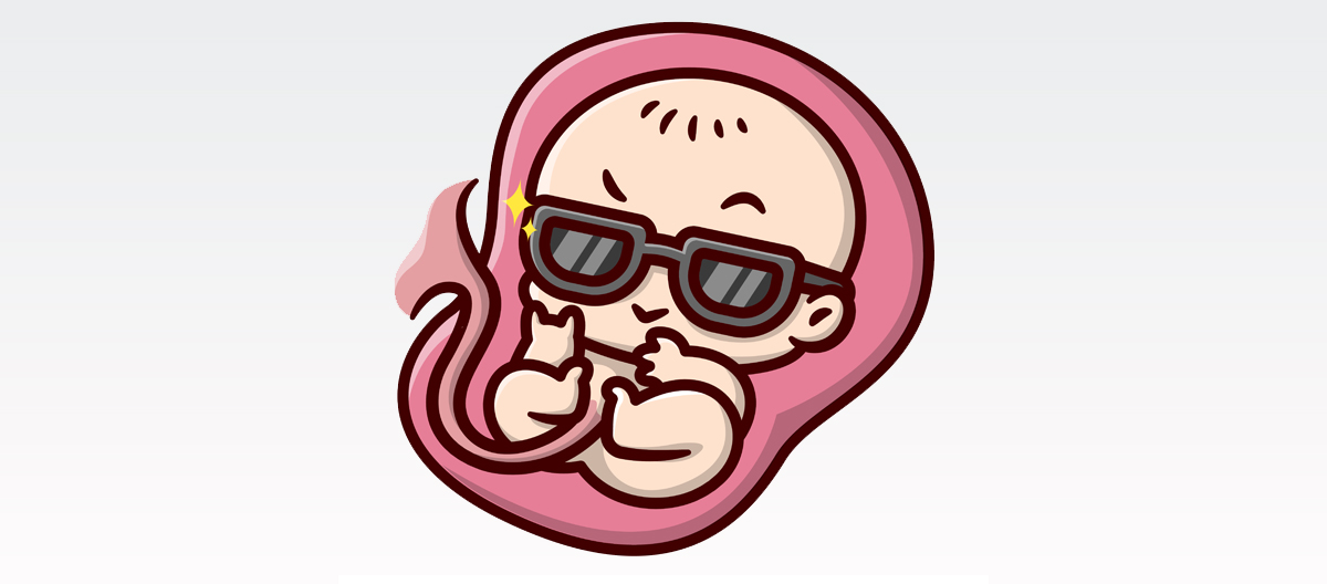cool baby in womb