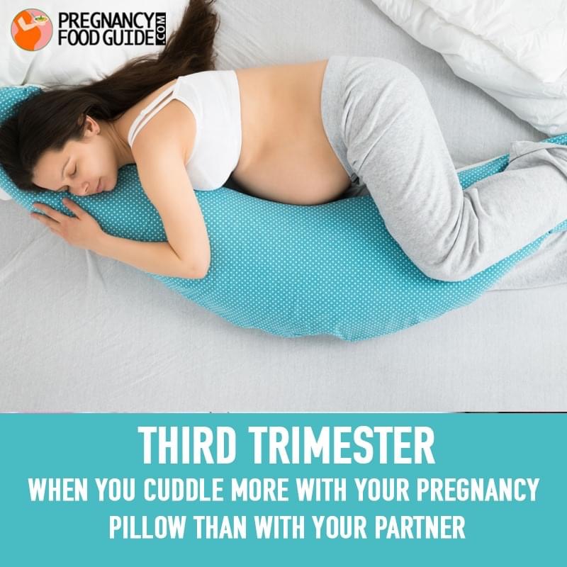 third trimester cuddle with pillow