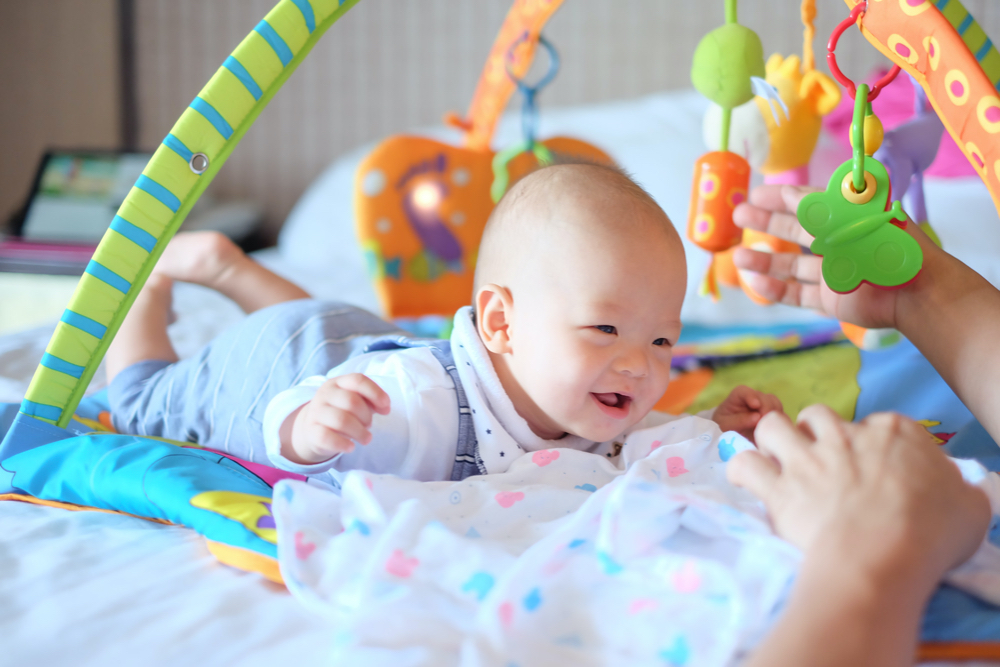 tummy time with toys